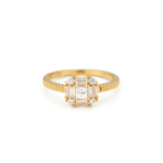 24Kae RING WITH STONES AND  STRUCTURE - GOLD