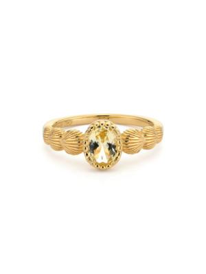 24Kae SHELL RING WITH COLORED STONES - GOLD