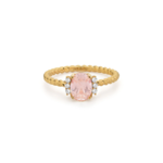 24Kae RING WITH STONES AND STRUCTURE - GOLD/PINK