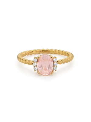 24Kae RING WITH STONES AND STRUCTURE - GOLD/PINK