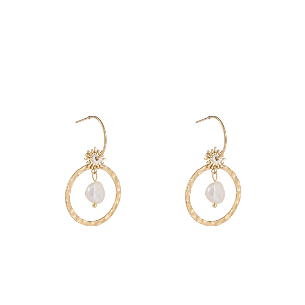 Day & Eve SUN + PEARL EARRING - GOLD