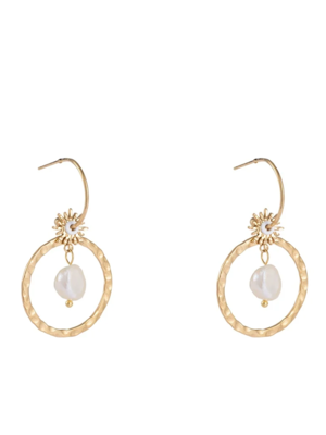 Day & Eve SUN + PEARL EARRING - GOLD