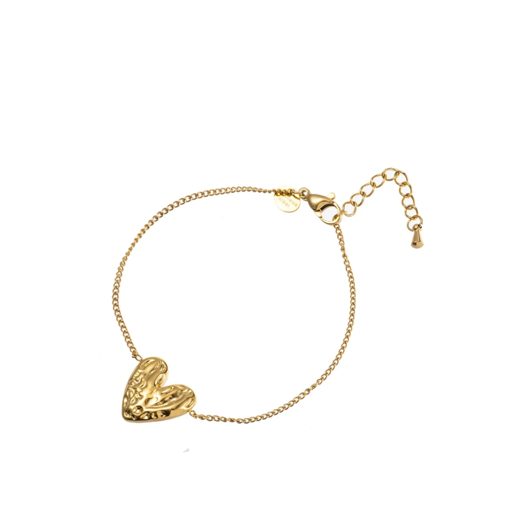 Day & Eve CHUNKY HEART BRACELET - GOLD