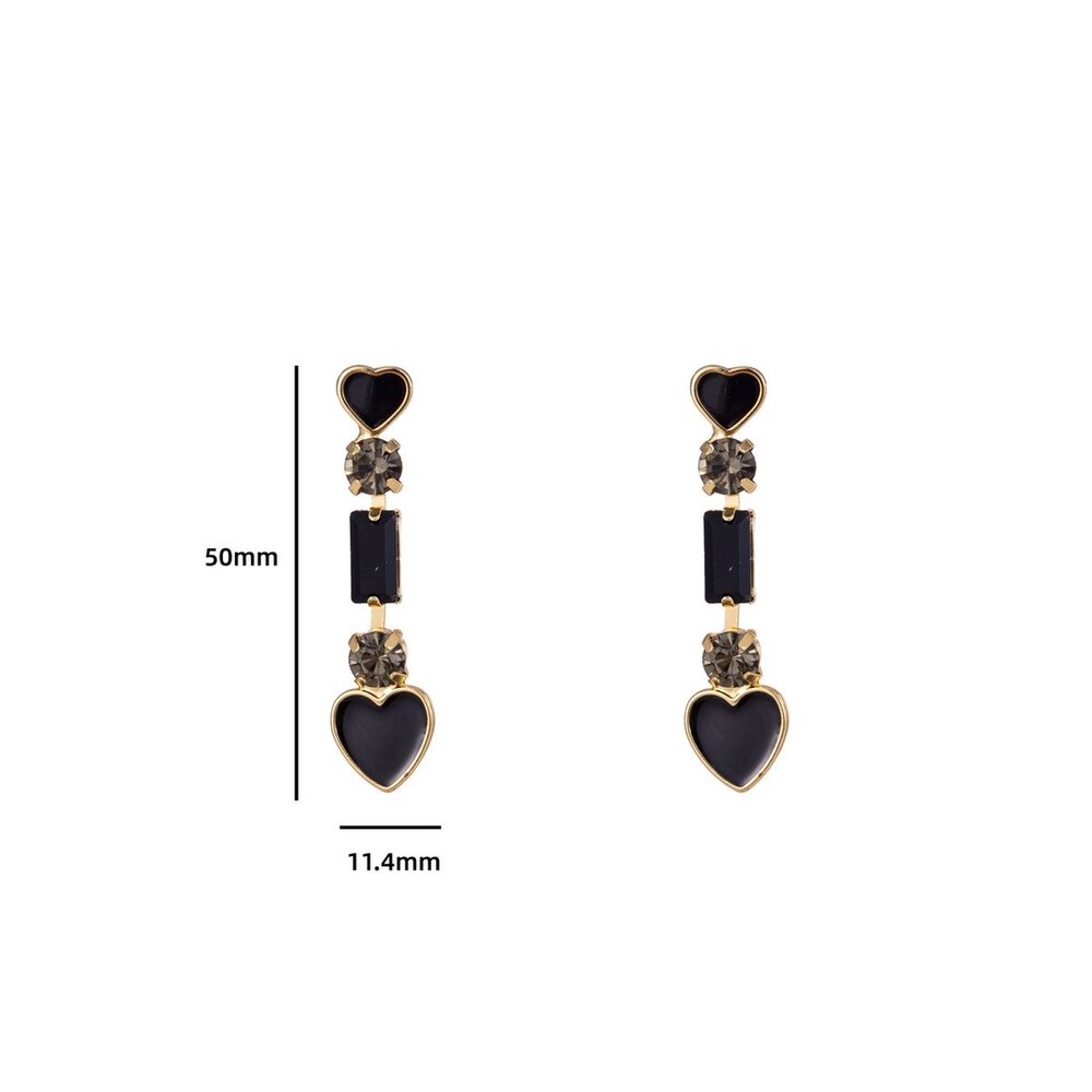 Day & Eve EARRING WITH HEART - BLACK/GOLD