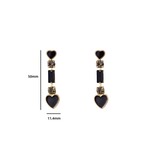 Day & Eve EARRING WITH HEART - BLACK/GOLD