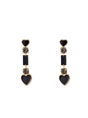 Day & Eve EARRING WITH HEART - BLACK/GOLD