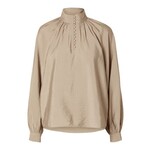 Selected Femme LOGAN HIGH NECK TOP - TAUPE