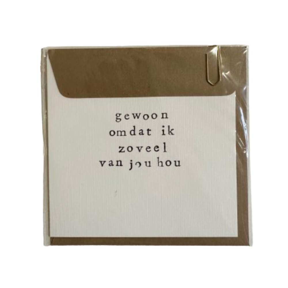 GEWOON OMDAT IK ZOVEEL VAN JOU HOU KAART - OFF WHITE