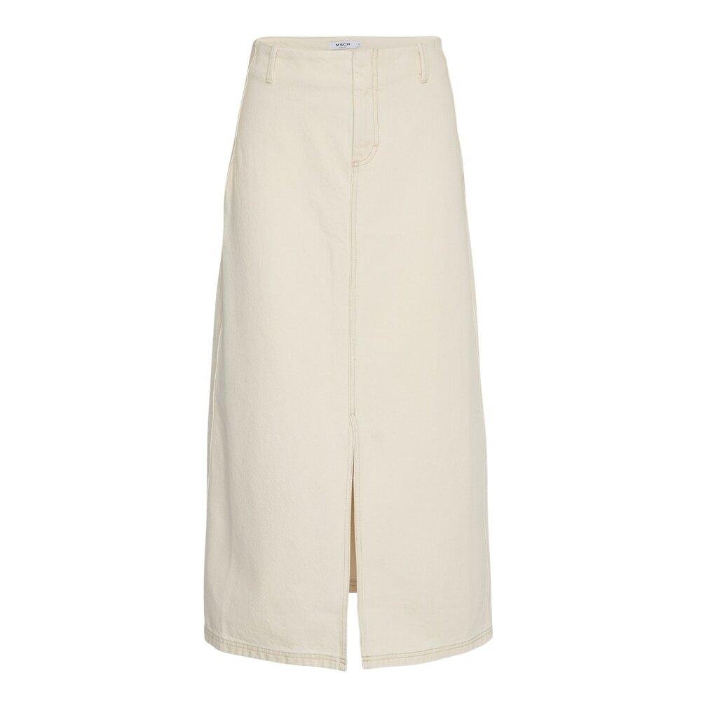 Moss Copenhagen PHELINA IDA DENIM SKIRT - OATMEAL