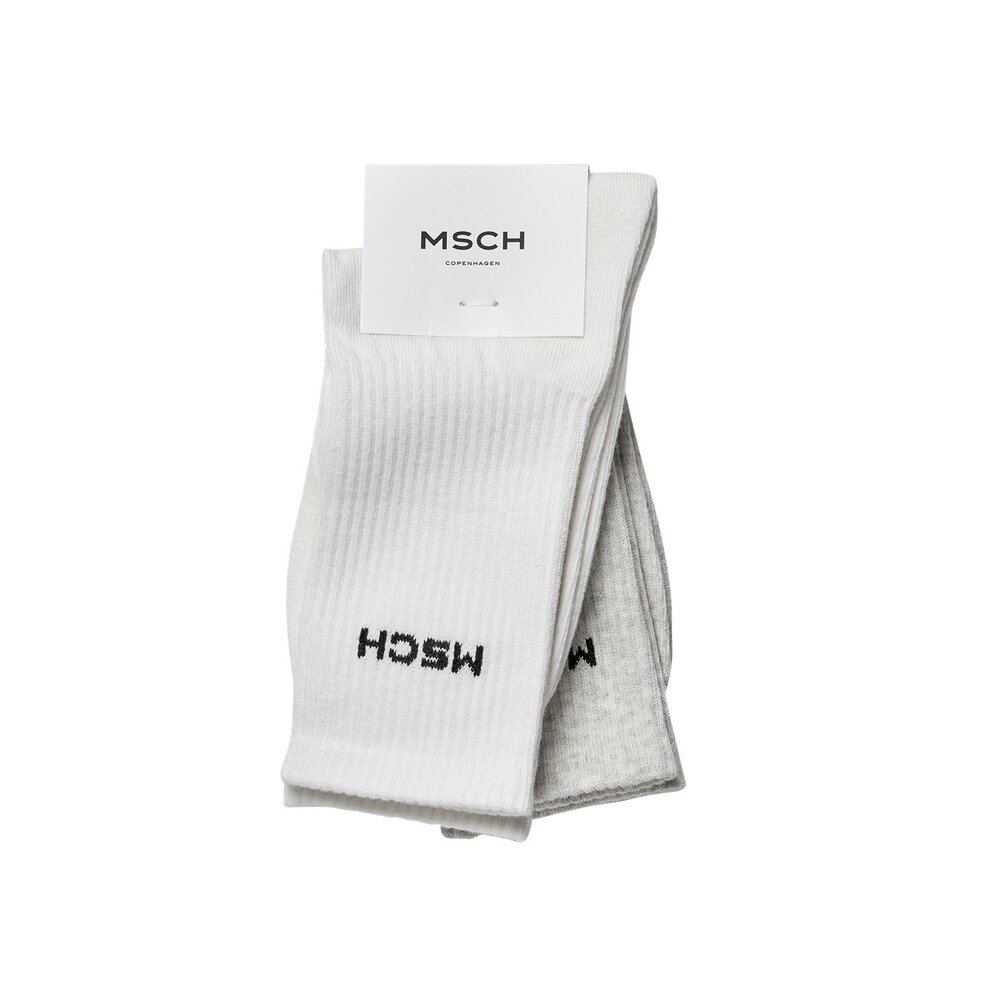 Moss Copenhagen SPORTY LOGO SOCKS - WHITE