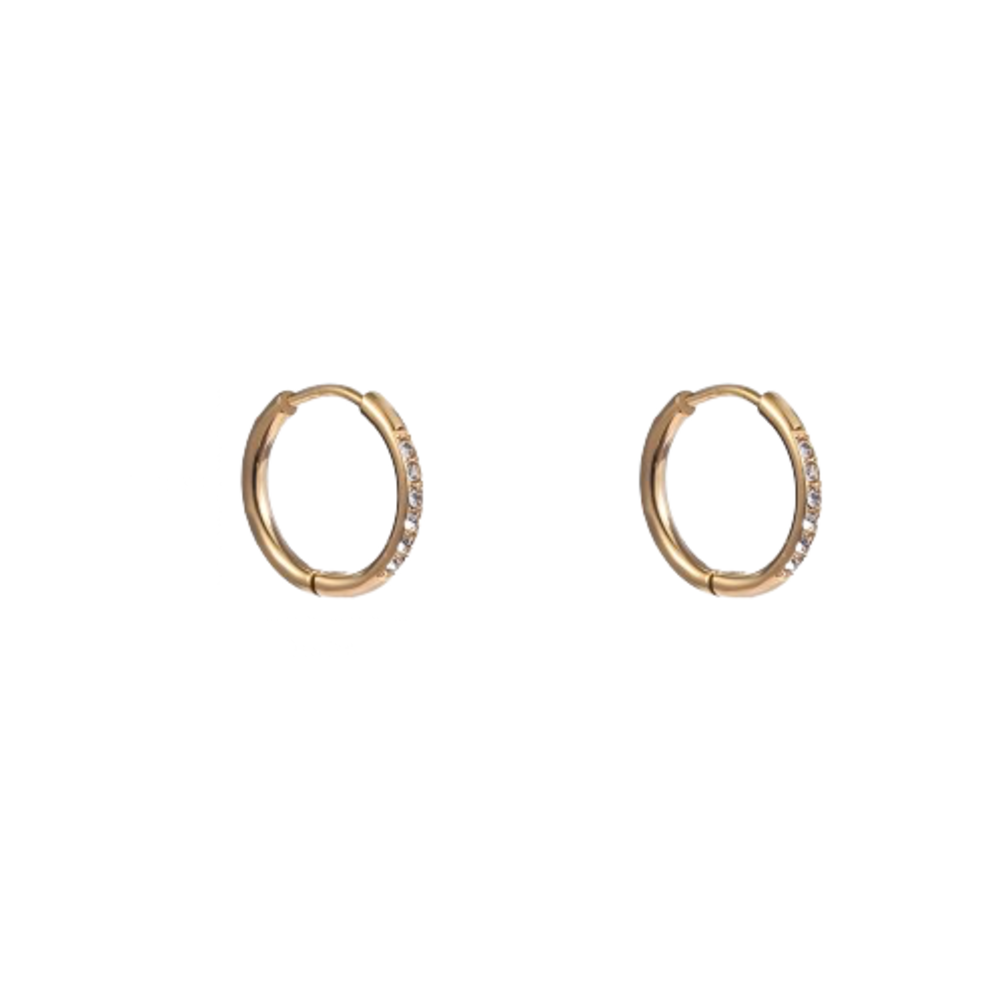 Day & Eve SMALL STONES HOOPS  - GOLD