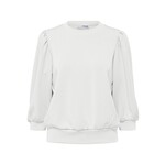 Selected Femme TENNY 3/4 SWEAT TOP - SNOW WHITE