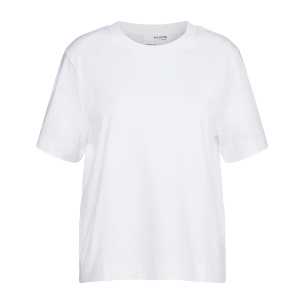 Selected Femme ESSENTIAL BOXY TEE - WHITE