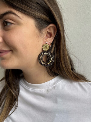 Santibe SÀNTIBÉ EARRING ATACAMA -GOLD/DARK BROWN