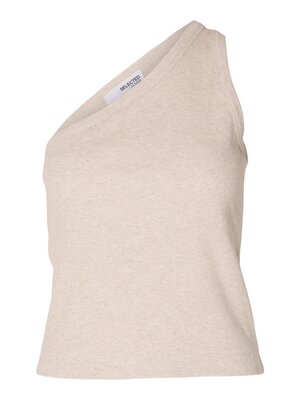 Selected Femme ANNA ONE SHOULDER TOP - OATMEAL