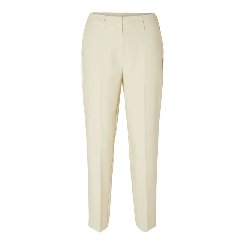 Selected Femme RITA CROPPED PANTS - ECRU