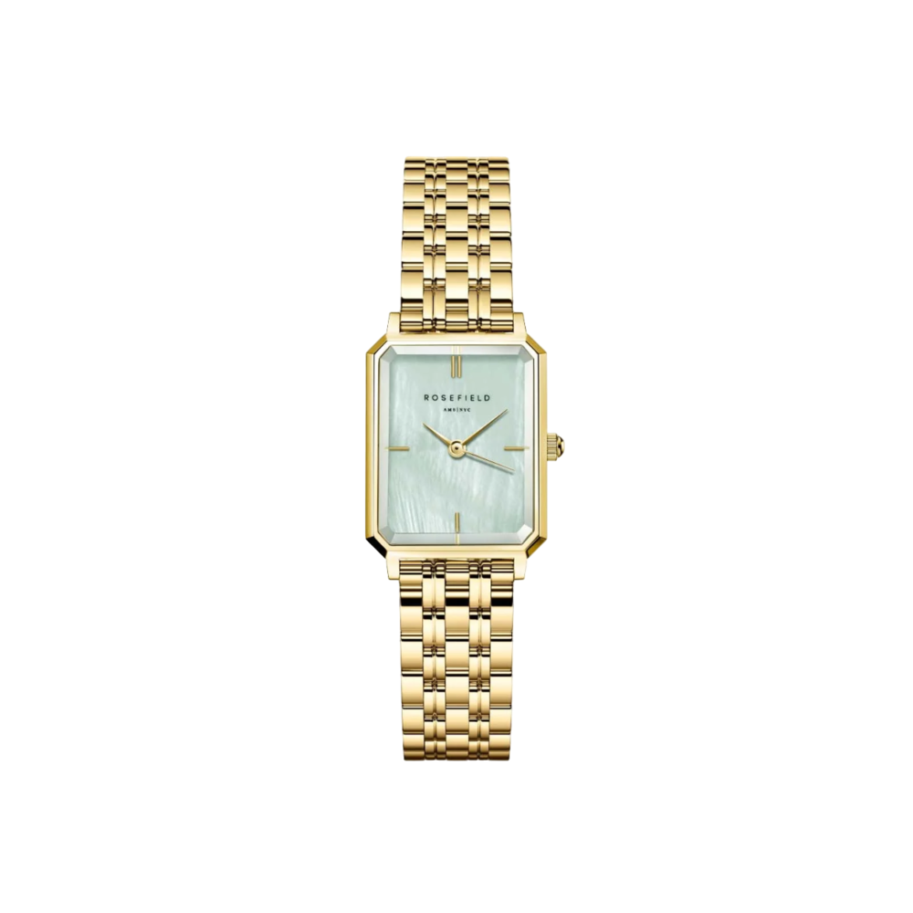 Rosefield OCTAGAN XS WATCH - GOLD/MINT GREEN