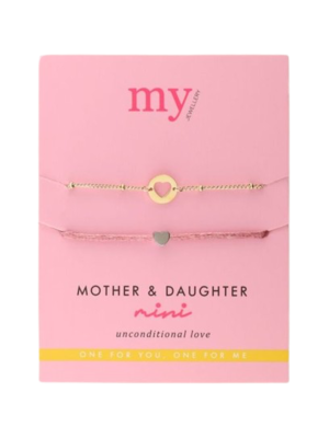 My Jewellery MOTHER AND MINI BRACELET - GOLD/PINK