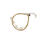 Day & Eve DOUBLE HEART BRACELET - GOLD