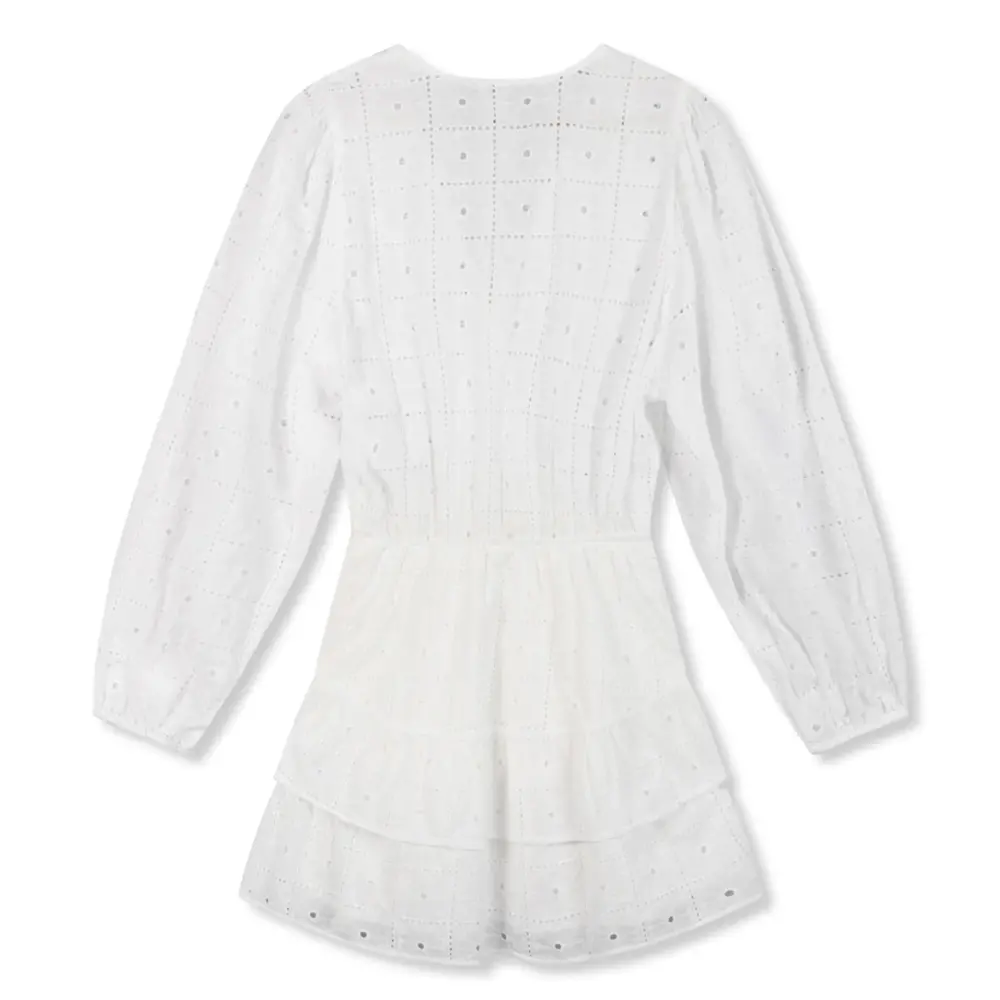 Refined Department ELOISE WOVEN RUFFLE DRESS - OFF-WHITE