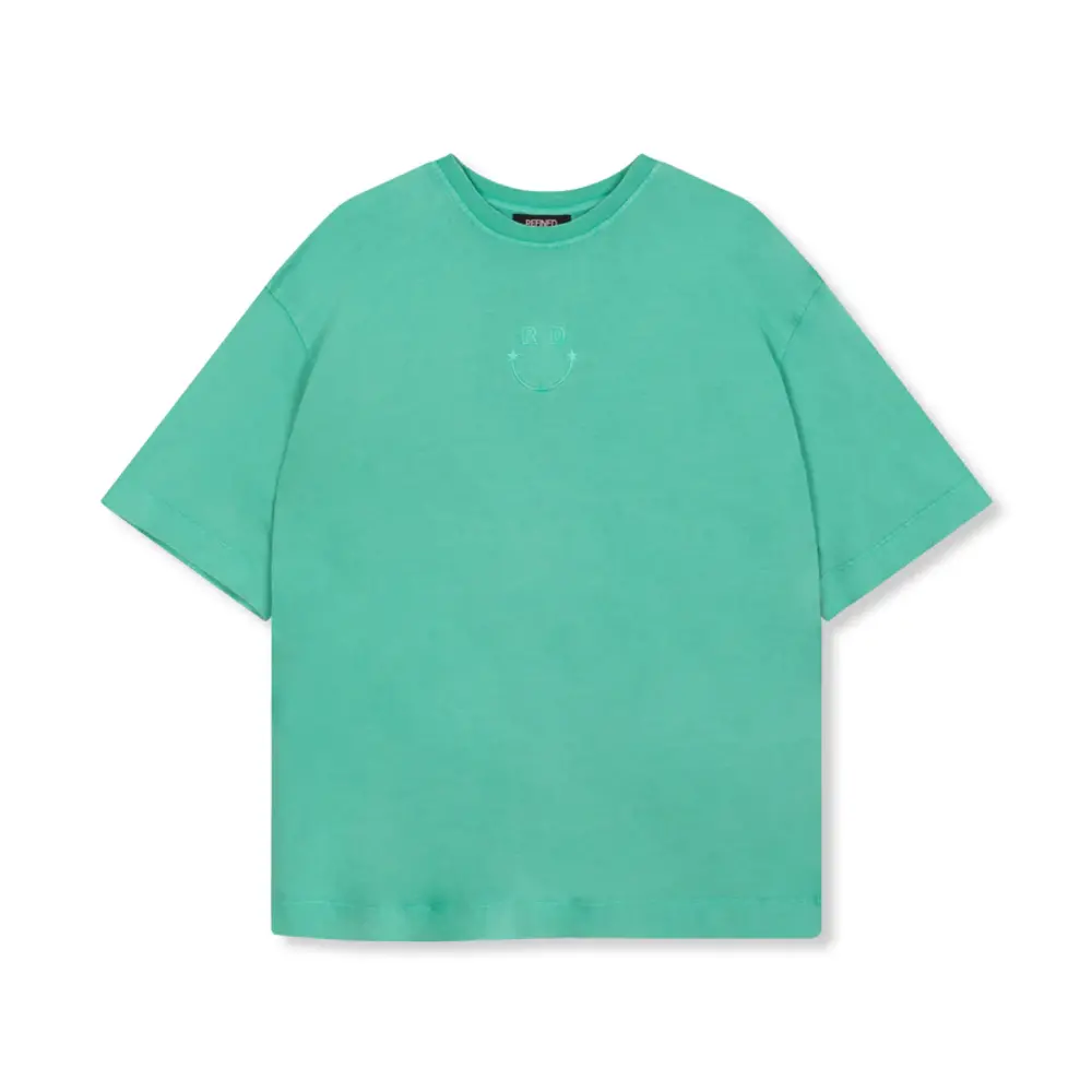 Refined Department BRUNA KNITTED SMILEY T-SHIRT - MINT