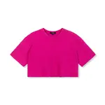Refined Department CLARA KNITTED CROPPED T-SHIRT - FUCHSIA