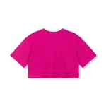 Refined Department CLARA KNITTED CROPPED T-SHIRT - FUCHSIA