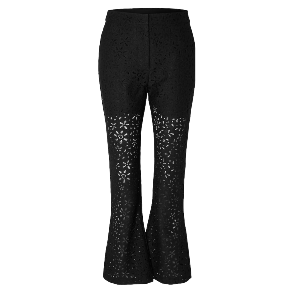 Selected Femme KAROLA LACE PANTS - BLACK