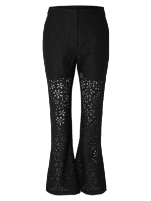 Selected Femme KAROLA LACE PANTS - BLACK