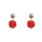 Day & Eve BEADS BALL EARRING - BRIGHT CORAL
