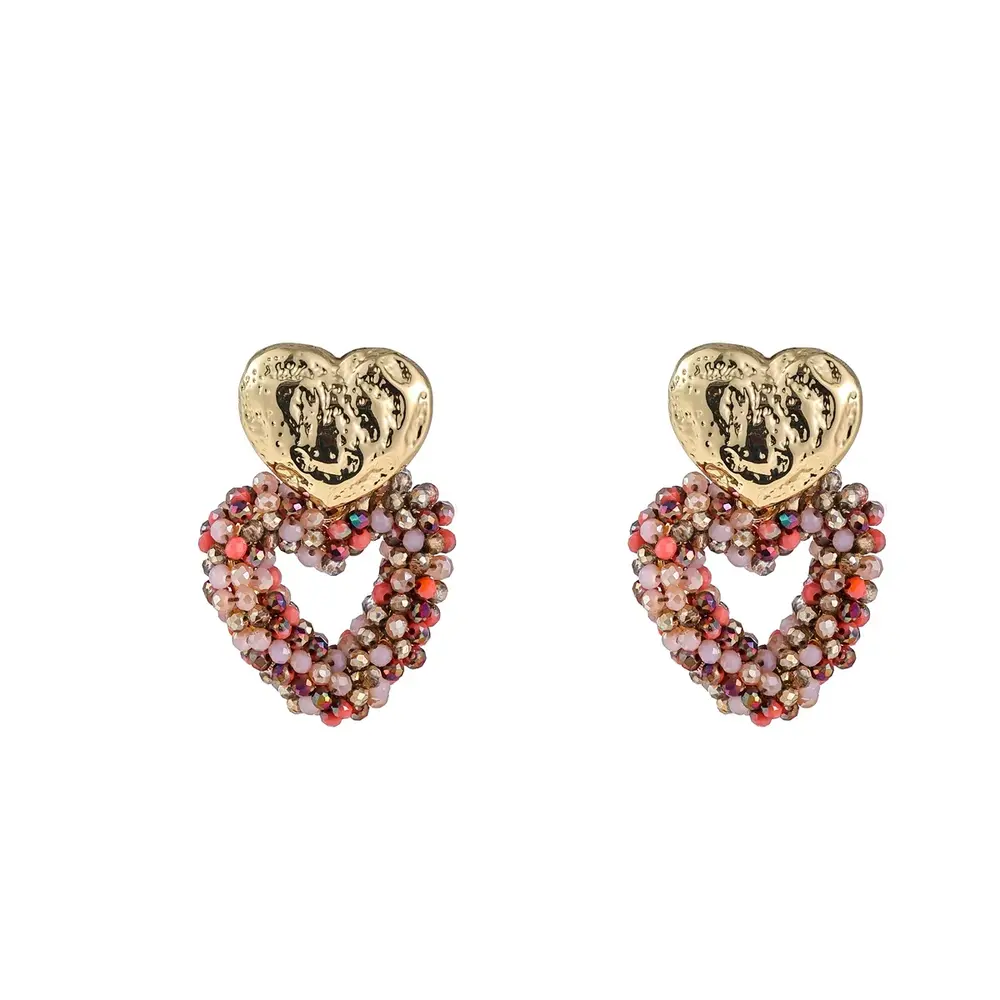 Day & Eve HEARTS BEADS EARRING - PINK/MULTICOLOUR