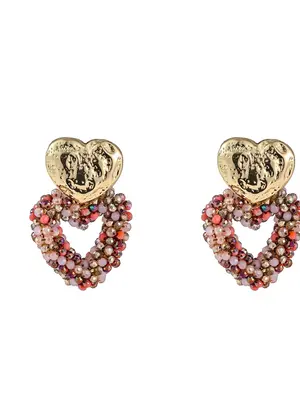 Day & Eve HEARTS BEADS EARRING - PINK/MULTICOLOUR