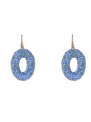 Day & Eve OVAL BEADS EARRING - BLUE