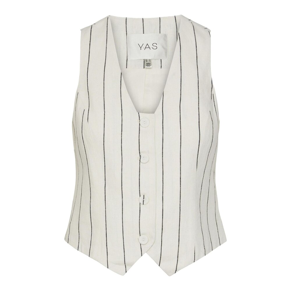 Y.A.S ALIVA WAISTCOAT - WHITE/BLACK