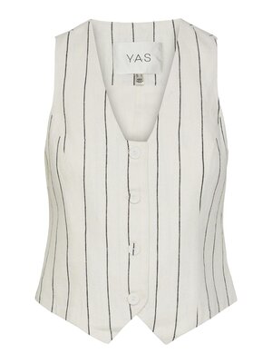 Y.A.S ALIVA WAISTCOAT - WHITE/BLACK