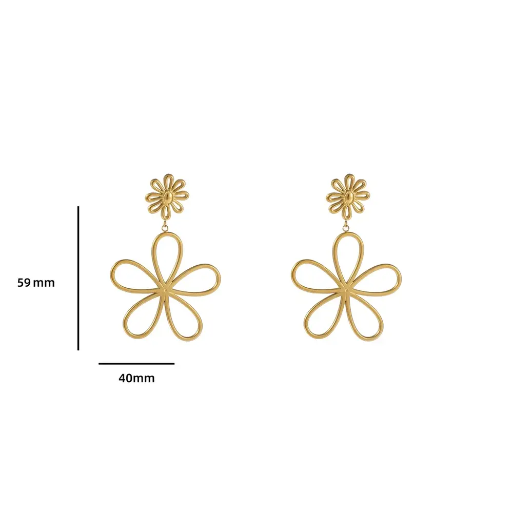 Day & Eve FLOWER EARRINGS - GOLD