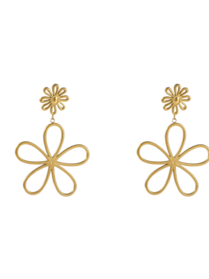 Day & Eve FLOWER EARRINGS - GOLD