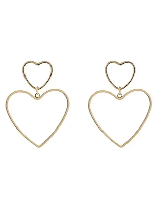 Day & Eve TWO HEARTS EARRINGS - GOLD