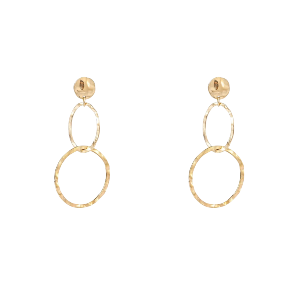 Day & Eve BIG DANGLING ROUND EARRING - GOLD