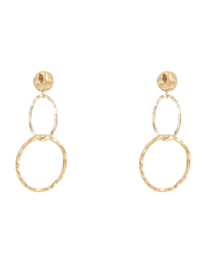 Day & Eve BIG DANGLING ROUND EARRING - GOLD