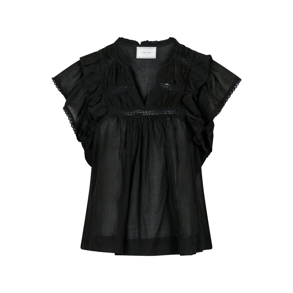 Neo Noir JAYLA S VOILE TOP - BLACK