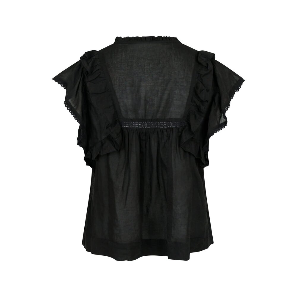 Neo Noir JAYLA S VOILE TOP - BLACK