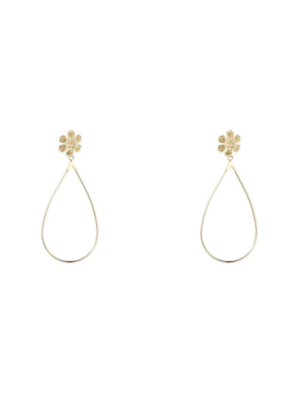 Day & Eve FINE FLOWER DROP EARRINGS - GOLD