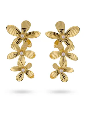 24Kae BLOOM STATEMENT EARRINGS - GOLD