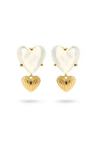 HEART OF PEARL EARRING - GOLD