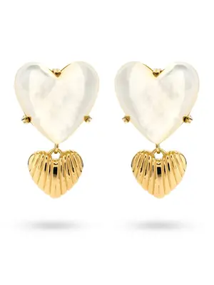 24Kae HEART OF PEARL EARRING - GOLD