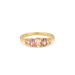 24Kae PINK COLOURED STONES RING - GOLD