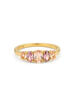 24Kae PINK COLOURED STONES RING - GOLD