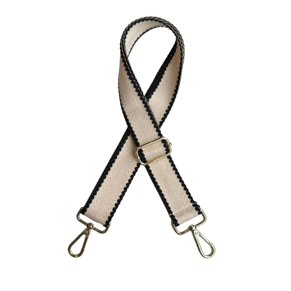 LOTZ & LOT LORY BAG STRAP - BEIGE/BLACK