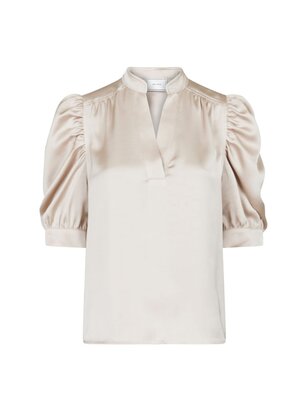 Neo Noir ROELLA HEAVY SATEEN BLOUSE - CHAMPAGNE